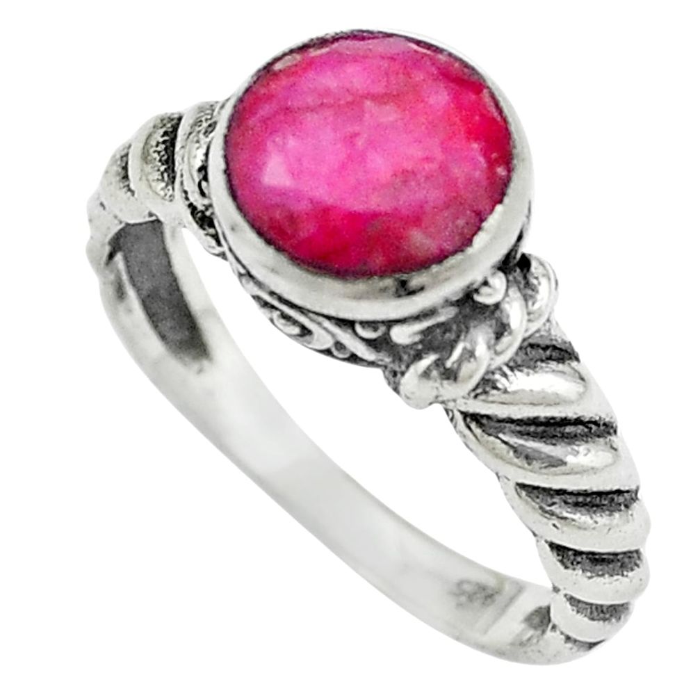 Natural red ruby 925 sterling silver ring jewelry size 6.5 m51086
