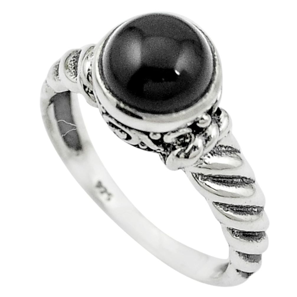 Natural black onyx 925 sterling silver ring jewelry size 8 m51089