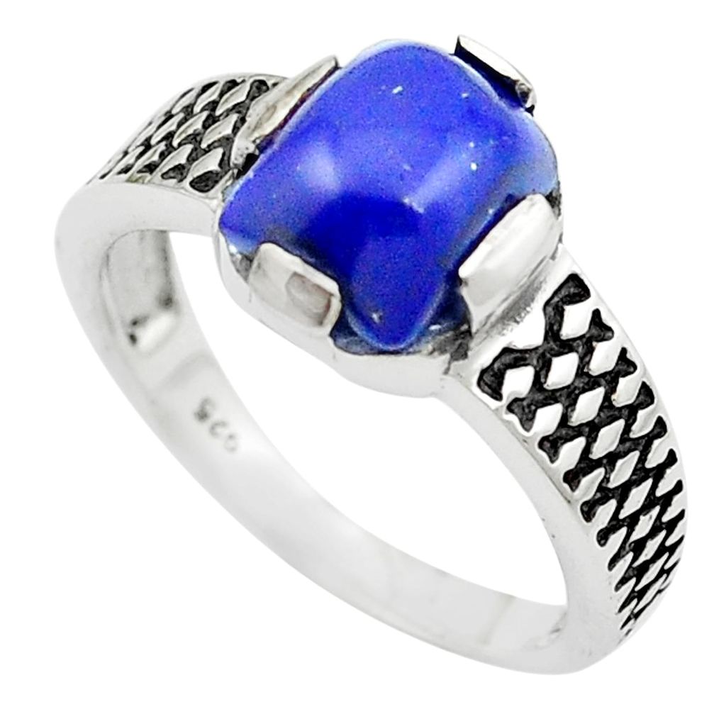 Natural blue lapis lazuli 925 sterling silver ring jewelry size 8 m51113