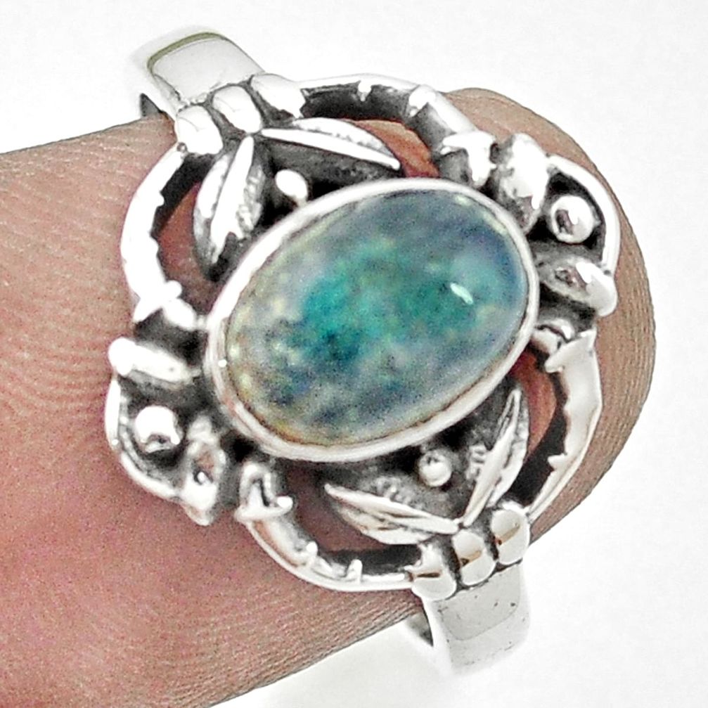 Natural blue labradorite 925 sterling silver ring size 6.5 m51118