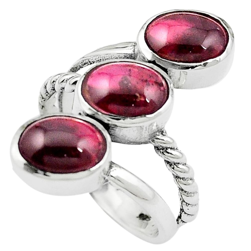 Natural red garnet 925 sterling silver ring jewelry size 6 m51129