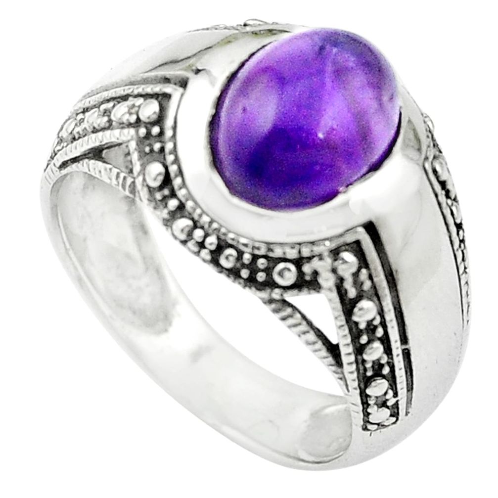 Natural purple amethyst 925 sterling silver ring jewelry size 8 m51136