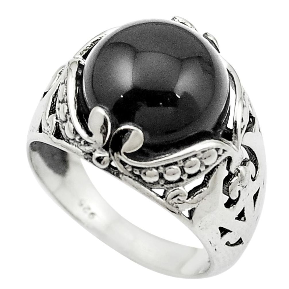 Natural black onyx 925 sterling silver ring jewelry size 6.5 m51150