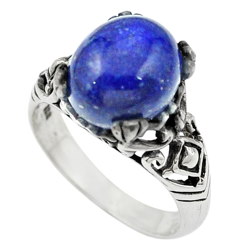 Natural blue lapis lazuli 925 sterling silver ring jewelry size 8 m51153