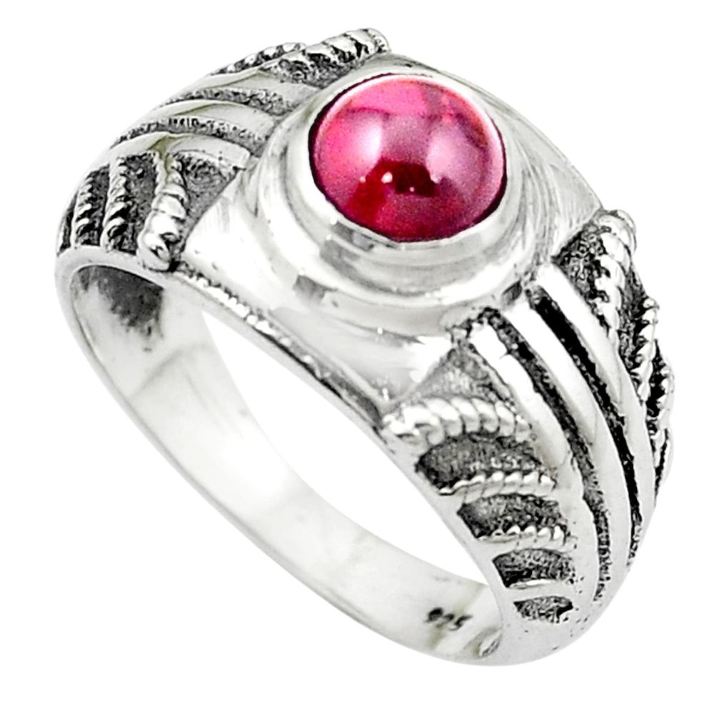 Natural red garnet 925 sterling silver ring jewelry size 7 m51197