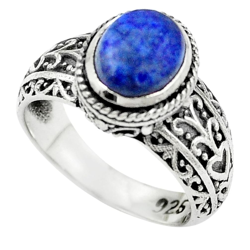 Natural blue lapis lazuli 925 sterling silver ring jewelry size 7 m51199