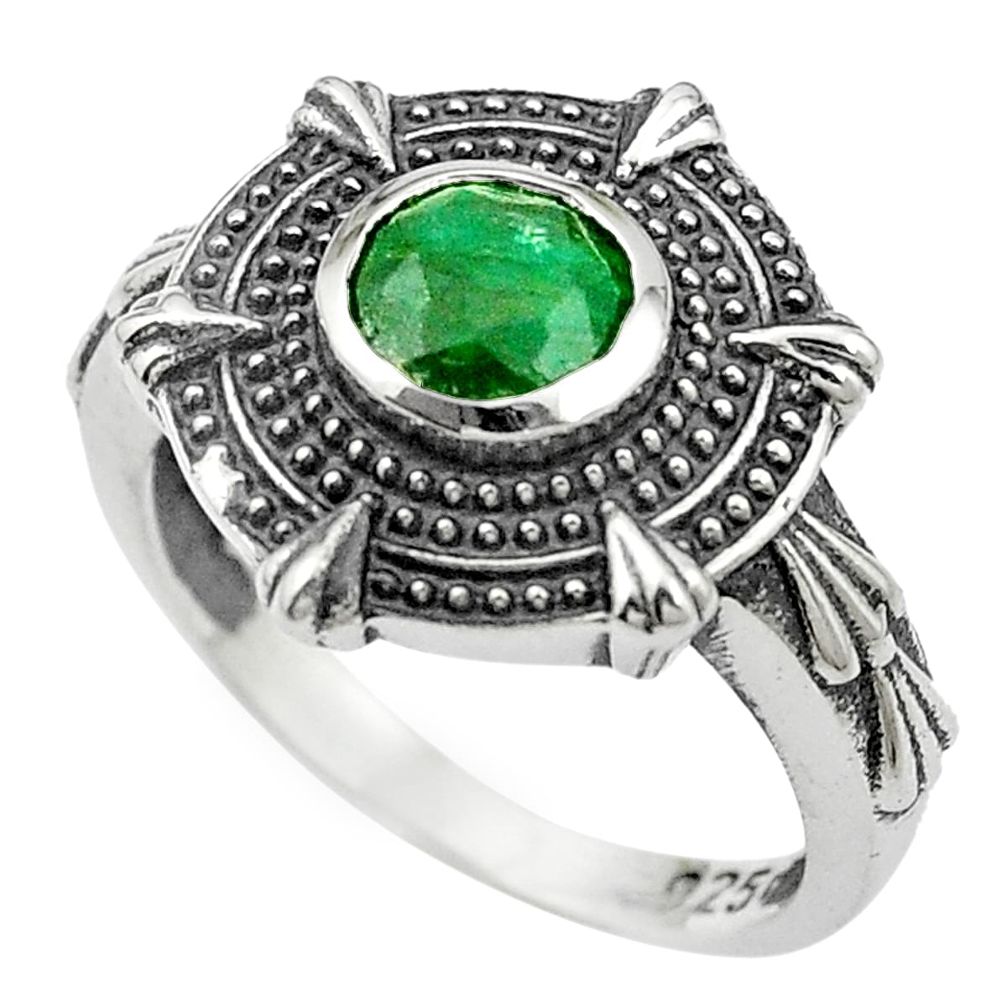 Natural green emerald 925 sterling silver ring jewelry size 8.5 m51216