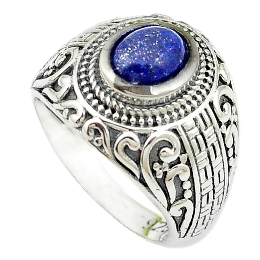 Natural blue lapis lazuli 925 sterling silver ring jewelry size 6 m51221