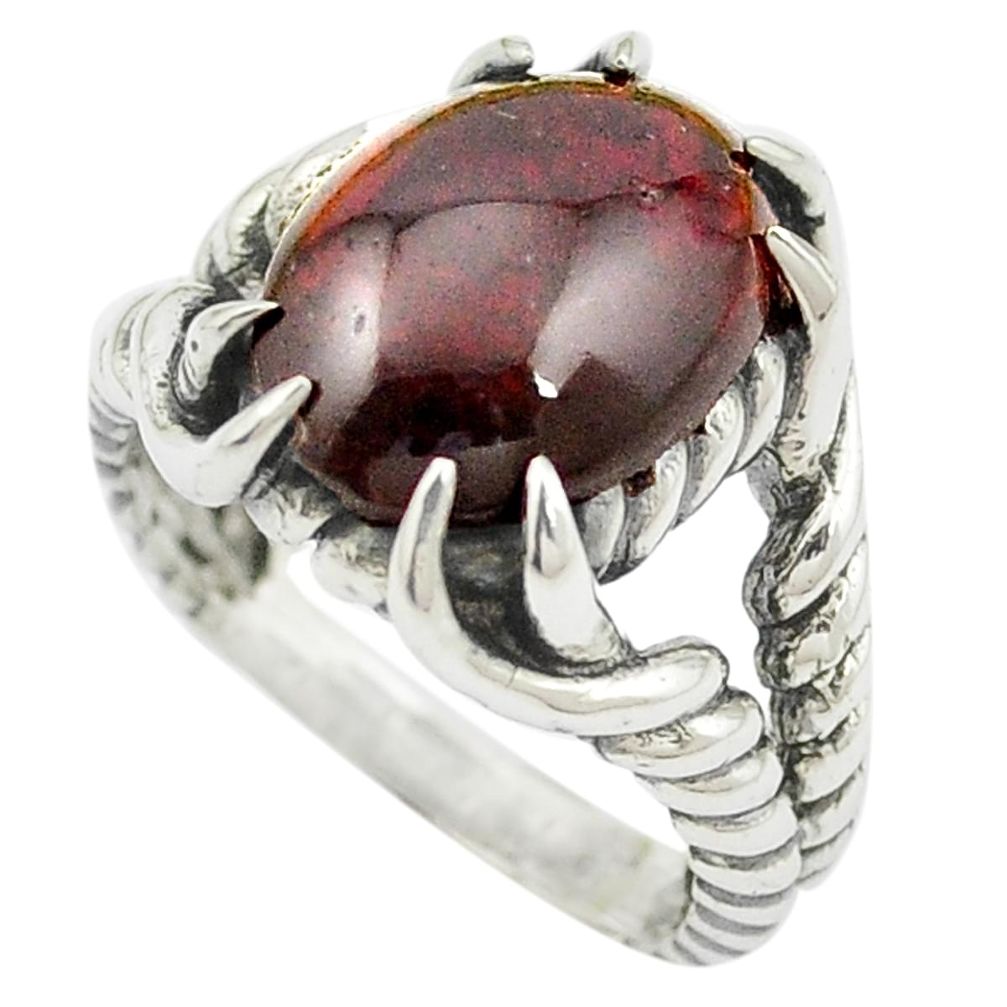 Natural red garnet 925 sterling silver ring jewelry size 6 m51227