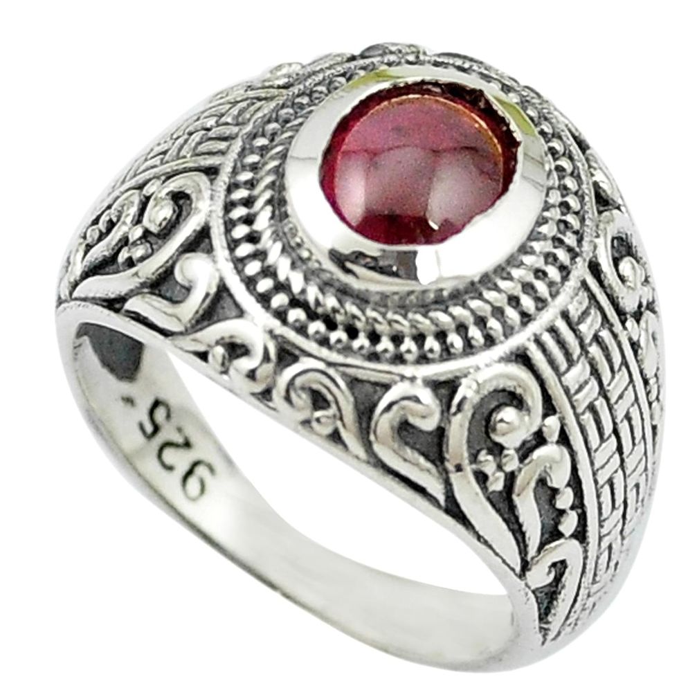 Natural red garnet 925 sterling silver ring jewelry size 6 m51228