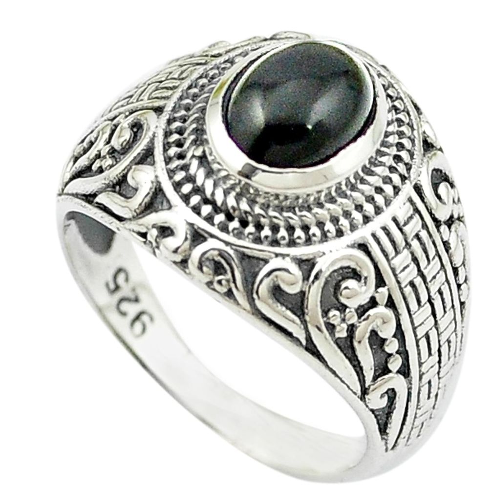 Natural black onyx 925 sterling silver ring jewelry size 7 m51231