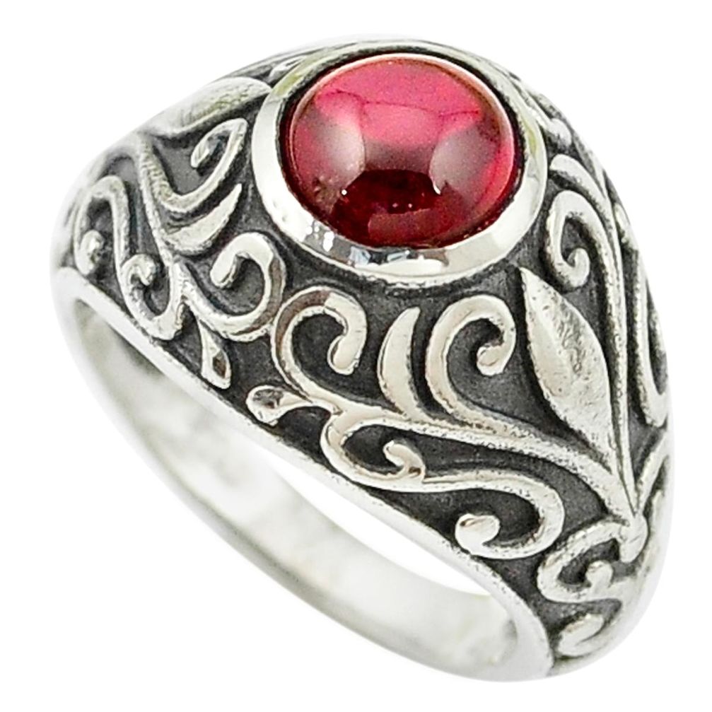 Natural red garnet 925 sterling silver ring jewelry size 6 m51253