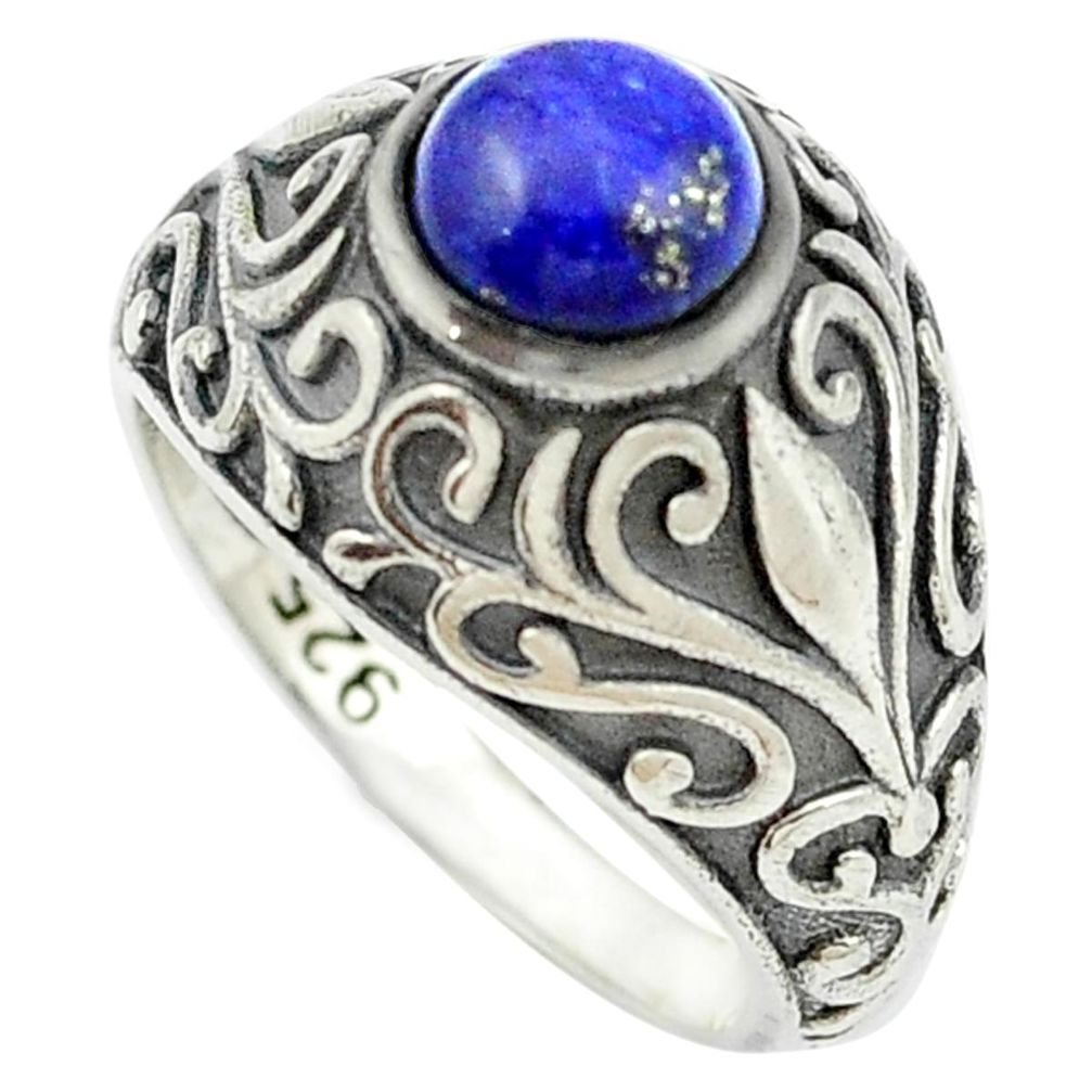 Natural blue lapis lazuli 925 sterling silver ring jewelry size 7 m51255