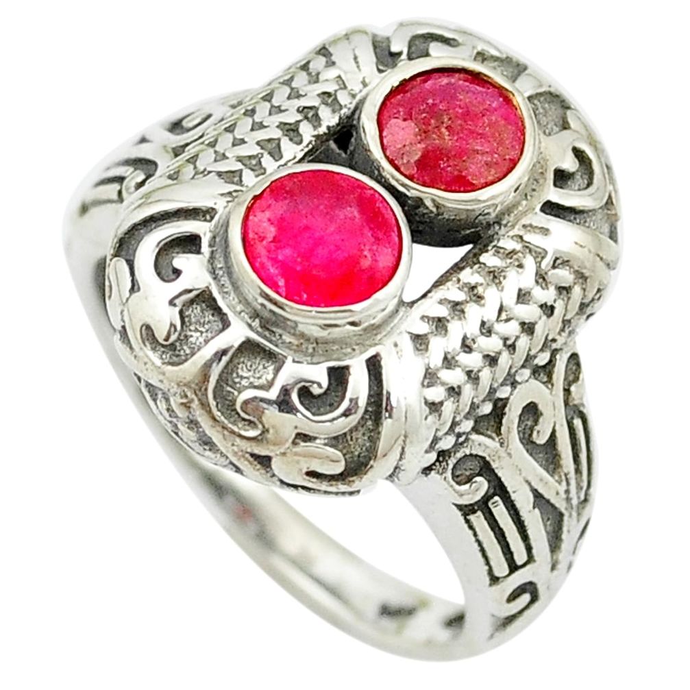 Natural red ruby 925 sterling silver ring jewelry size 8 m51266