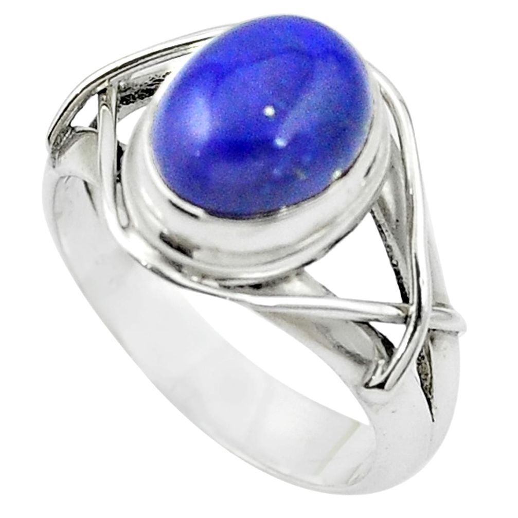 Natural blue lapis lazuli 925 sterling silver ring jewelry size 7 m51690