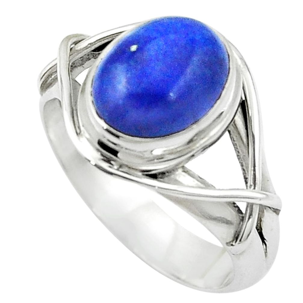 Natural blue lapis lazuli 925 sterling silver ring jewelry size 7 m51691