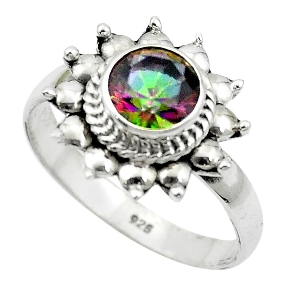 Multi color rainbow topaz 925 sterling silver ring jewelry size 9 m51784