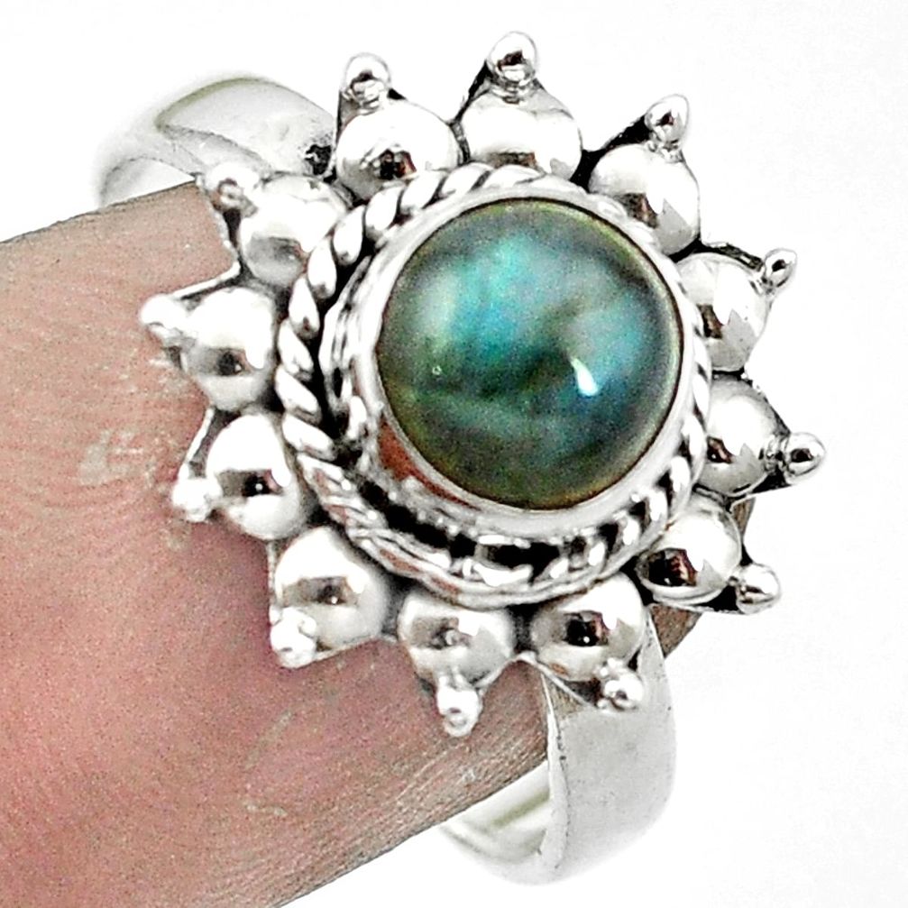 Natural blue labradorite 925 sterling silver ring jewelry size 8 m51795