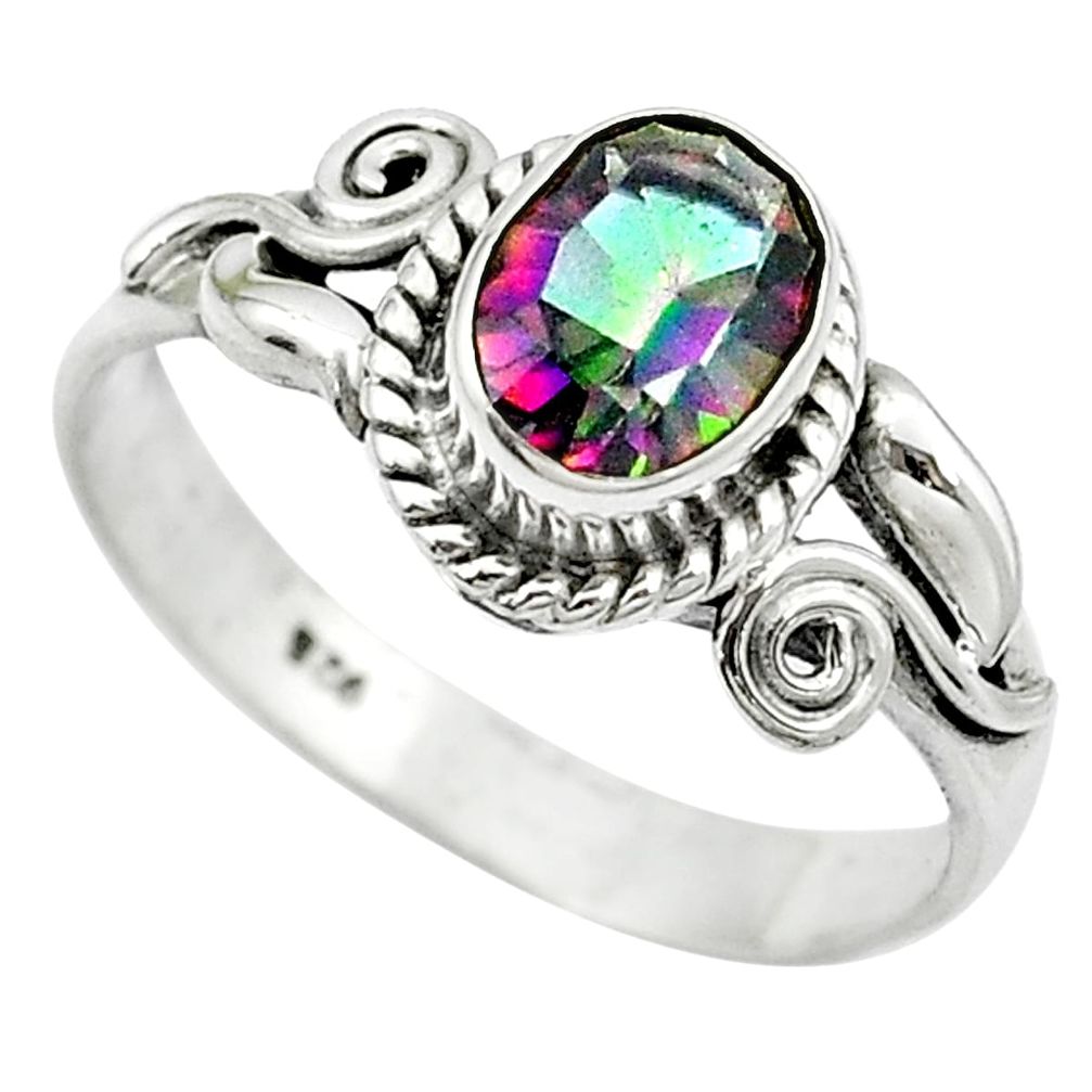 925 sterling silver multi color rainbow topaz ring jewelry size 8 m51832