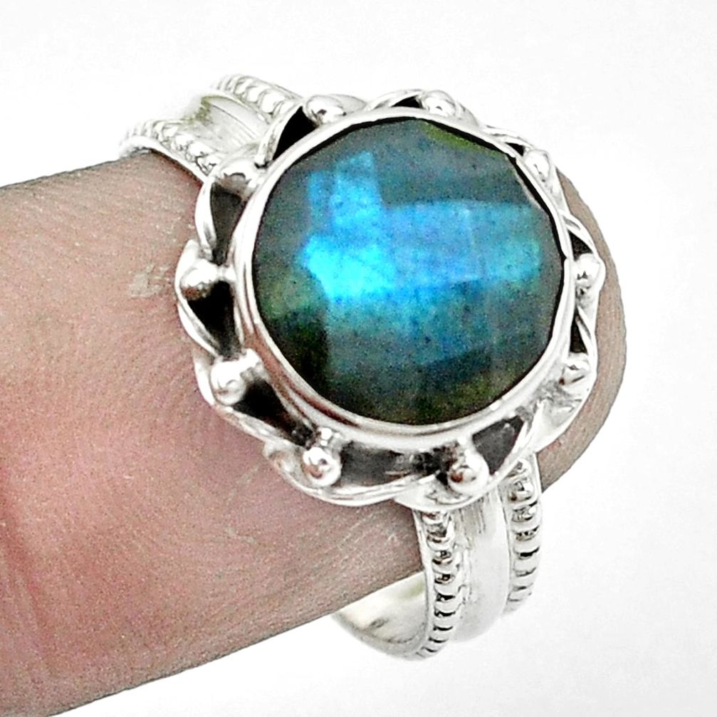 925 sterling silver natural blue labradorite ring jewelry size 7.5 m51856