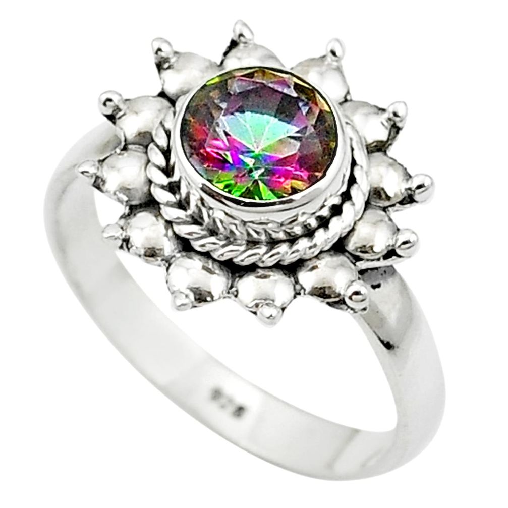 Multi color rainbow topaz 925 sterling silver ring jewelry size 8.5 m52905