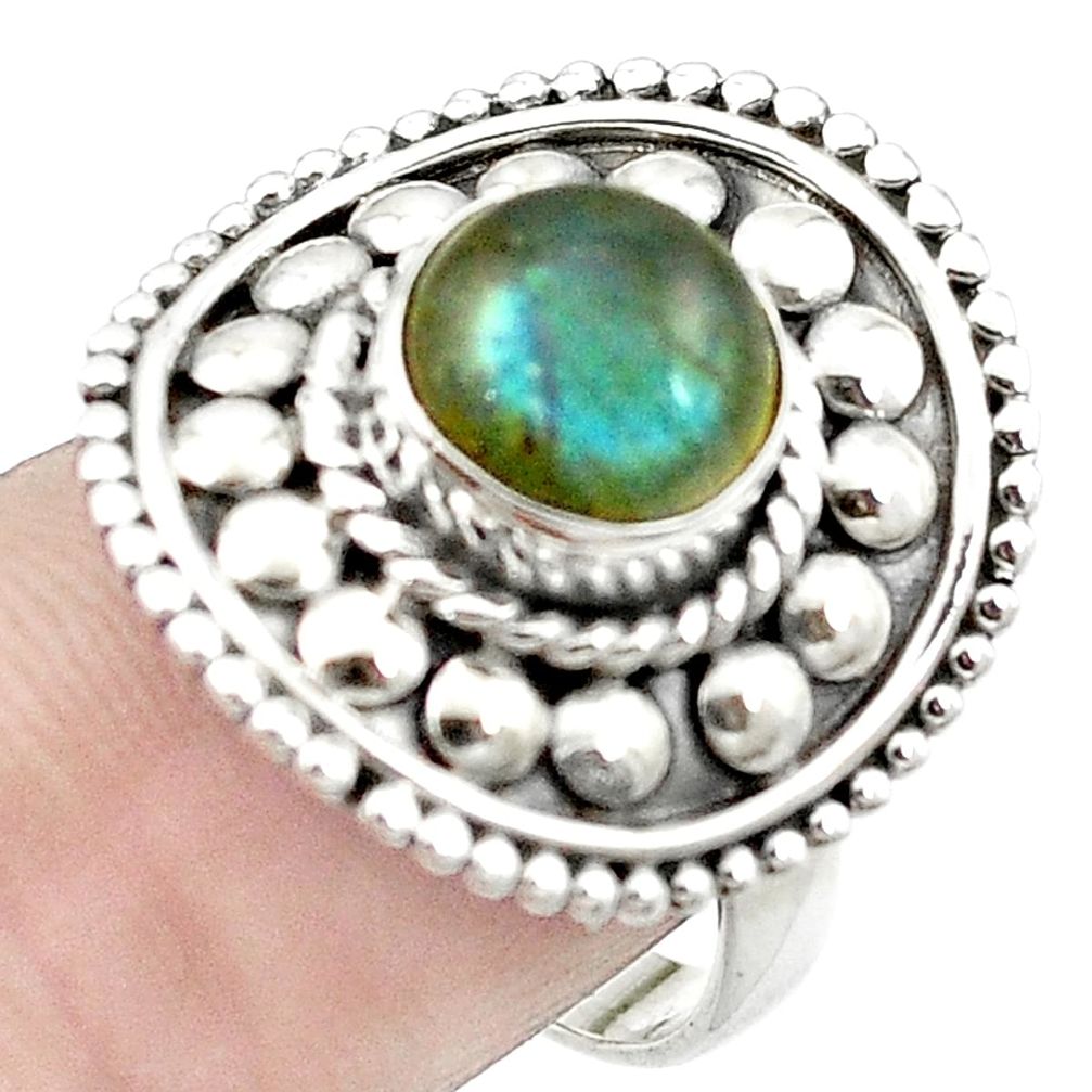 Natural blue labradorite 925 sterling silver ring jewelry size 7.5 m53059