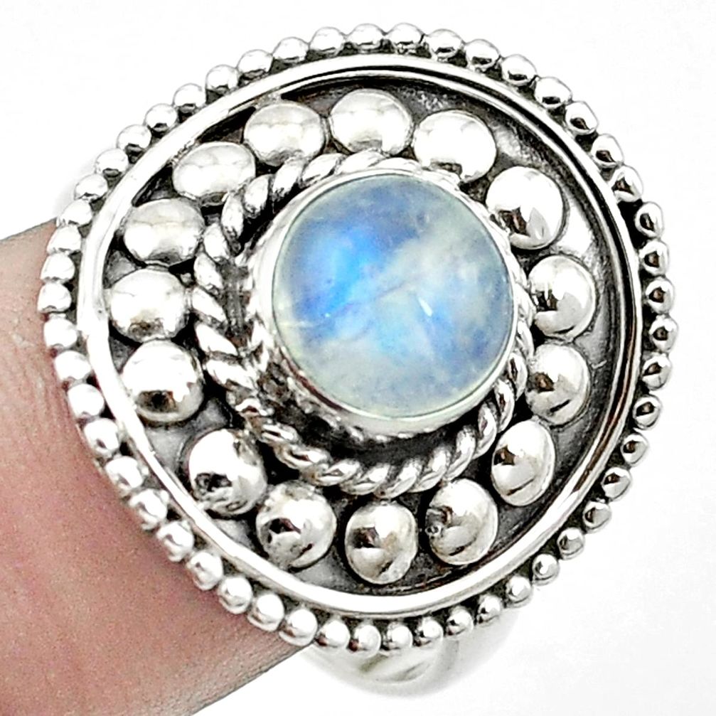 925 sterling silver natural rainbow moonstone ring jewelry size 8.5 m53076