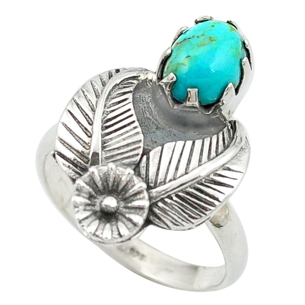 Blue copper turquoise 925 sterling silver ring jewelry size 6.5 m53188