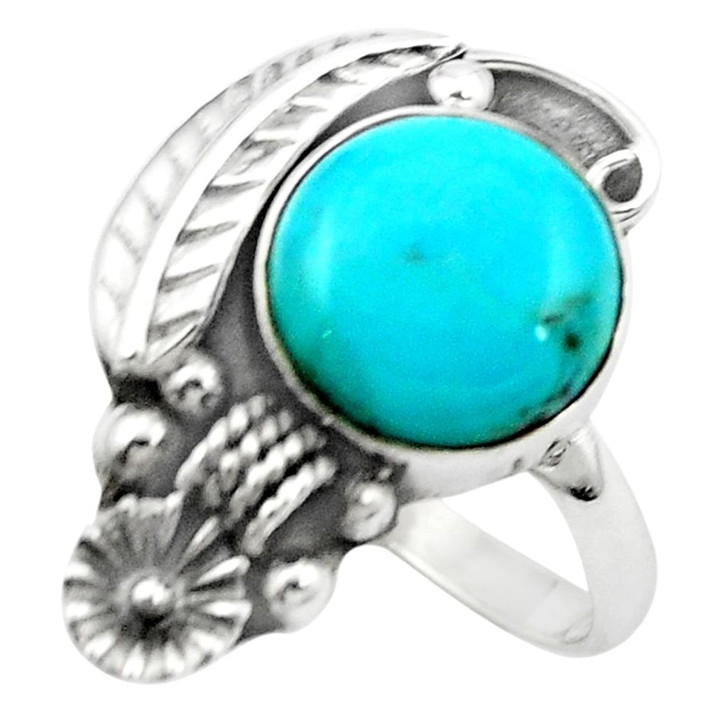 Blue copper turquoise 925 sterling silver ring jewelry size 8.5 m53316