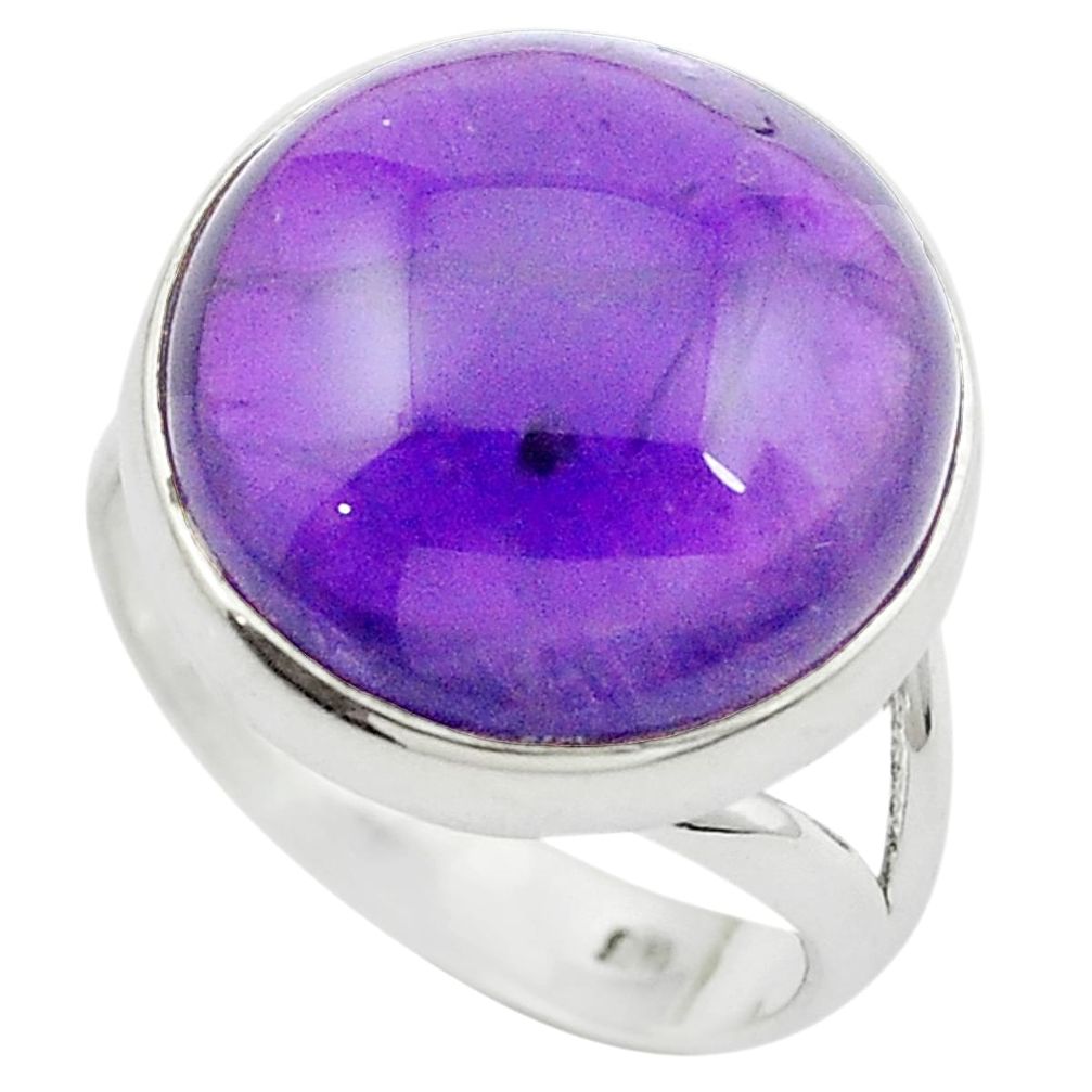 Natural purple amethyst 925 sterling silver ring jewelry size 8 m53502
