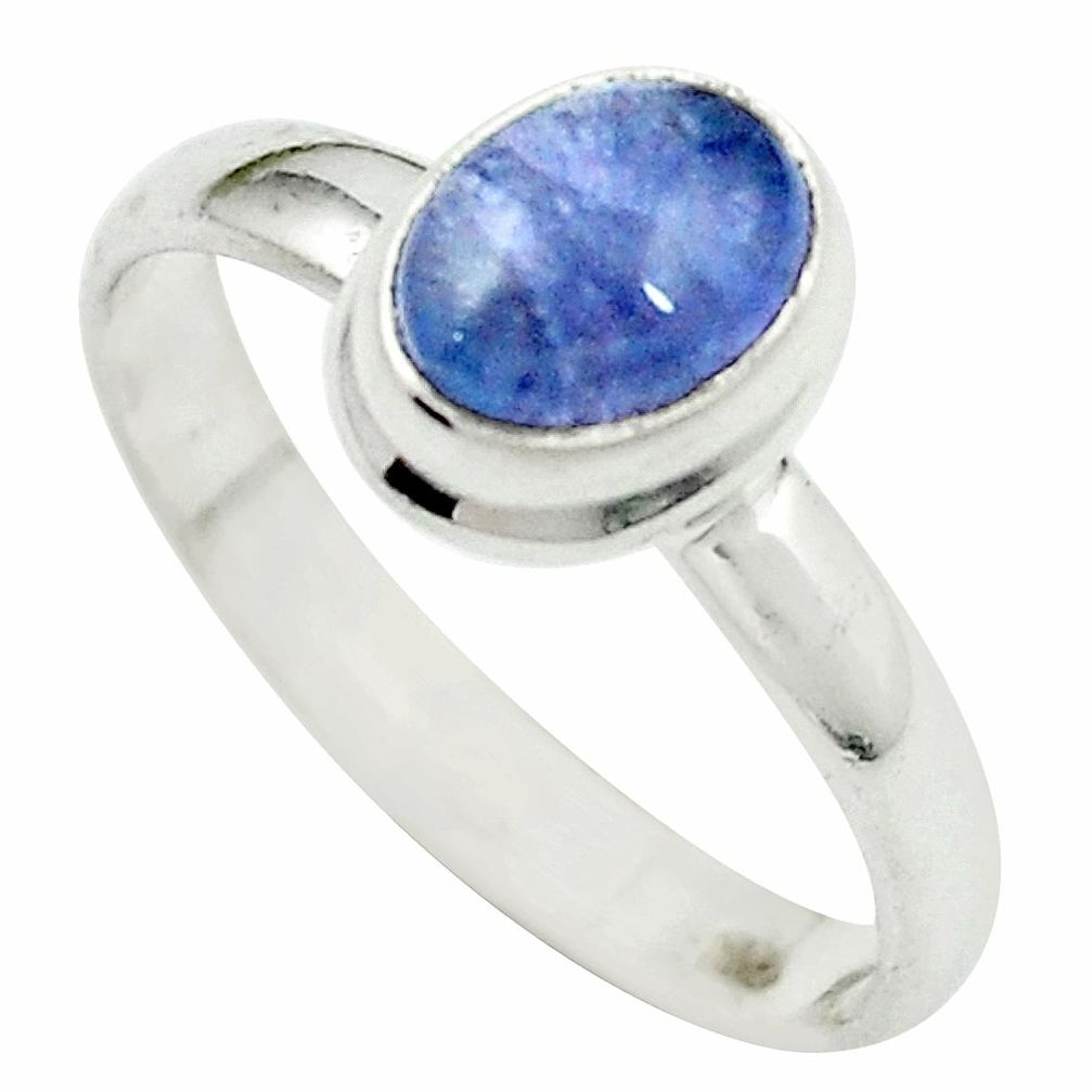 Natural blue tanzanite 925 sterling silver ring jewelry size 8 m53568