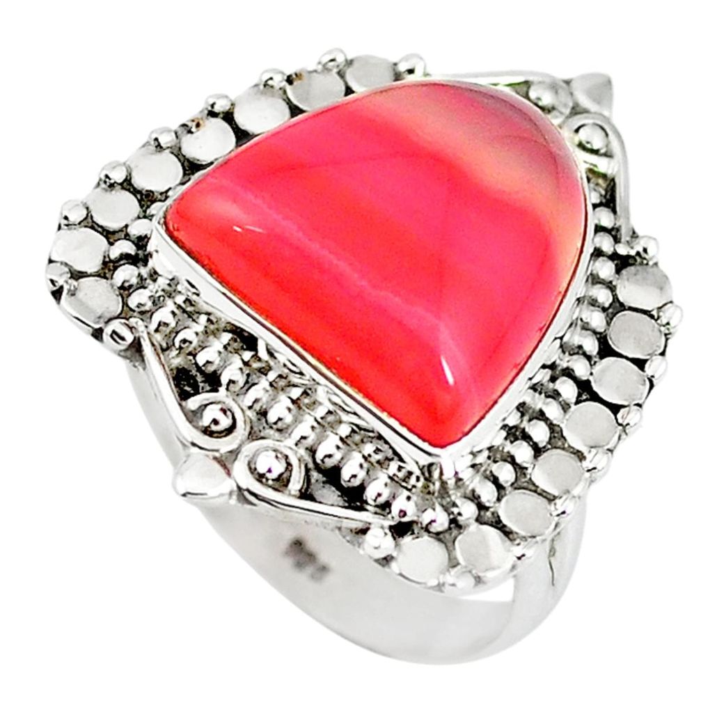 925 sterling silver natural pink botswana agate fancy ring size 7 m5396