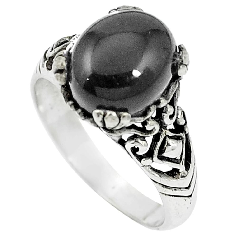 Natural black onyx 925 sterling silver ring jewelry size 9 m54424