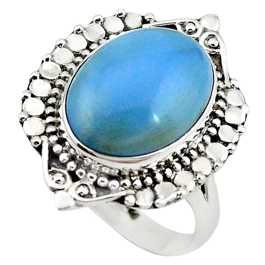 925 sterling silver natural blue owyhee opal oval ring jewelry size 8 m5445