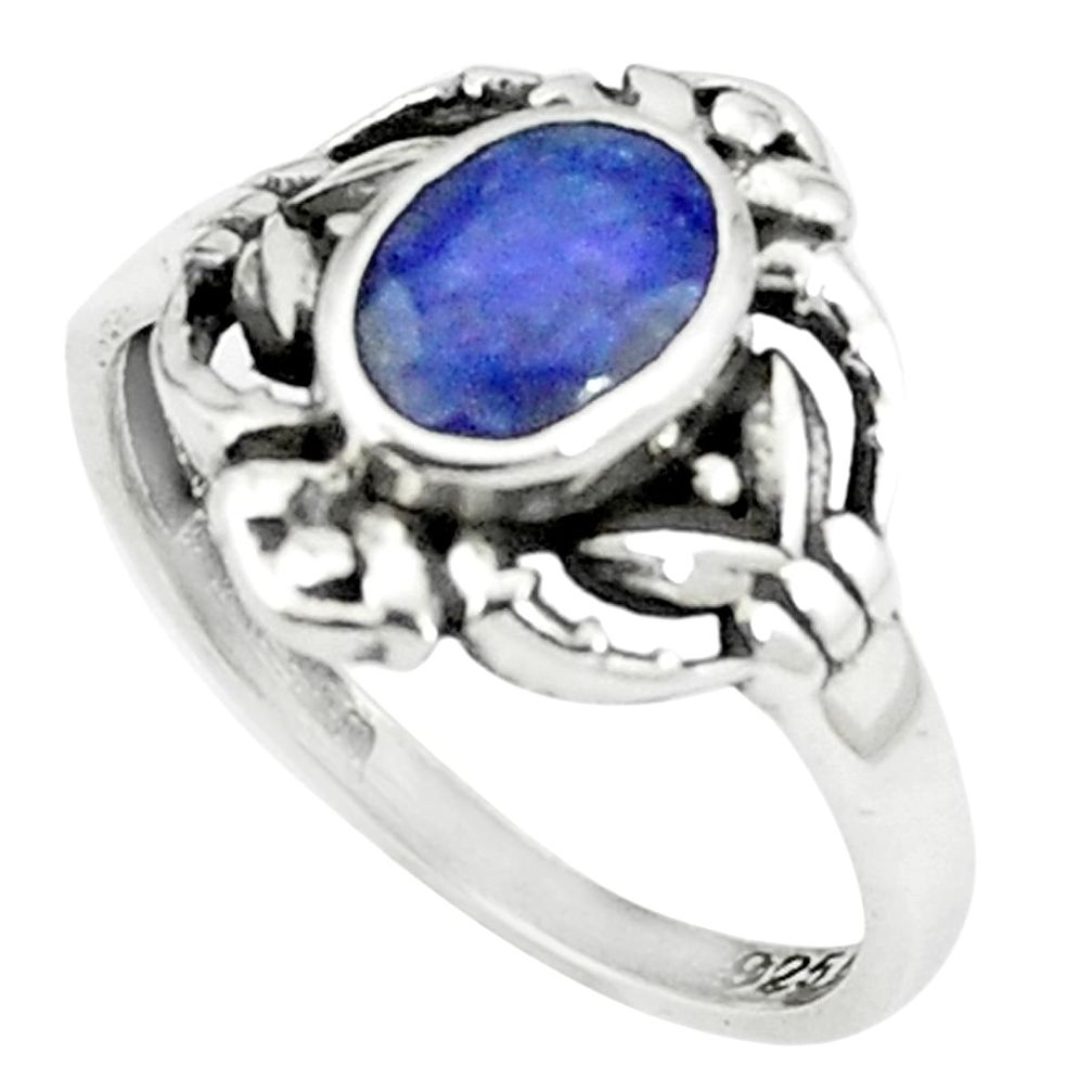 Natural blue sapphire 925 sterling silver ring jewelry size 7 m54516
