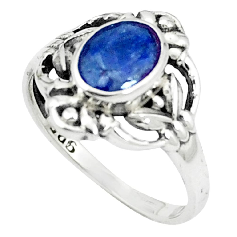 Natural blue sapphire 925 sterling silver ring jewelry size 6.5 m54519
