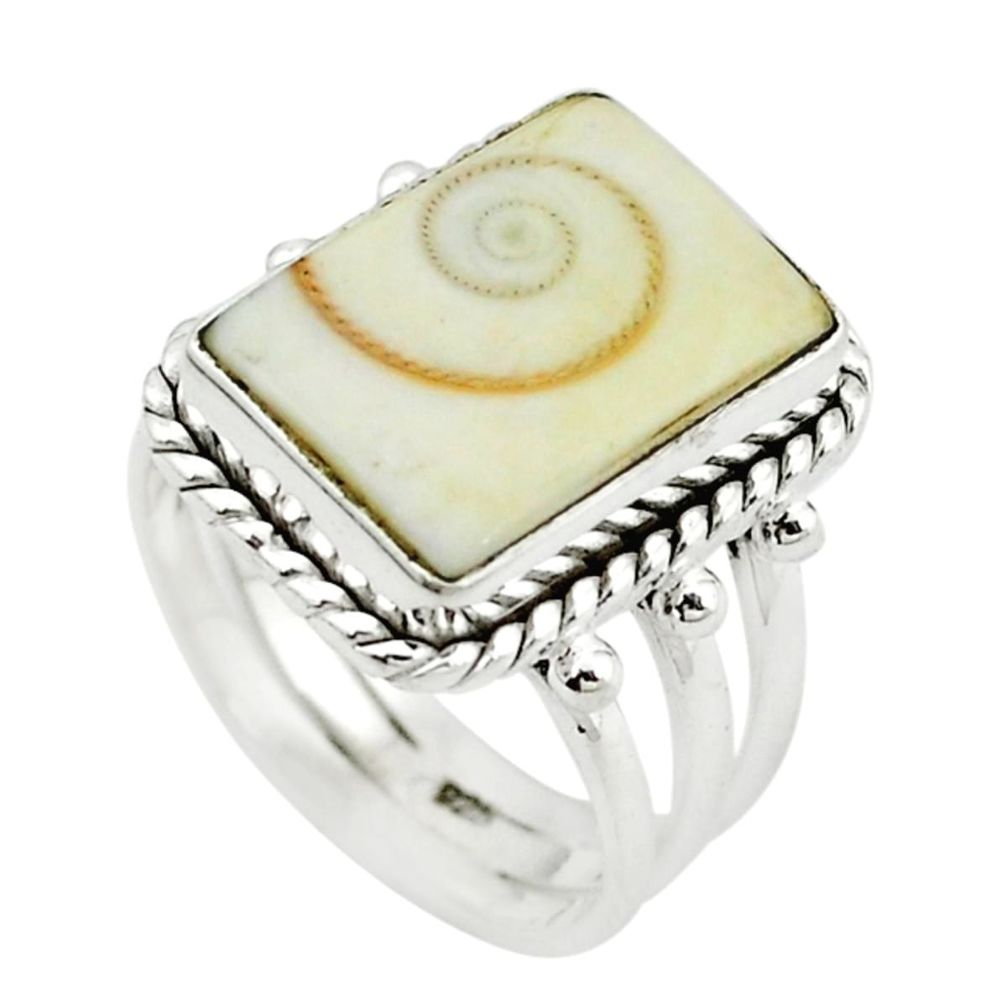 Natural white shiva eye 925 sterling silver ring jewelry size 7 m5455