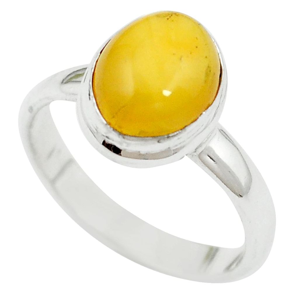 Yellow amber 925 sterling silver ring jewelry size 8.5 m55849