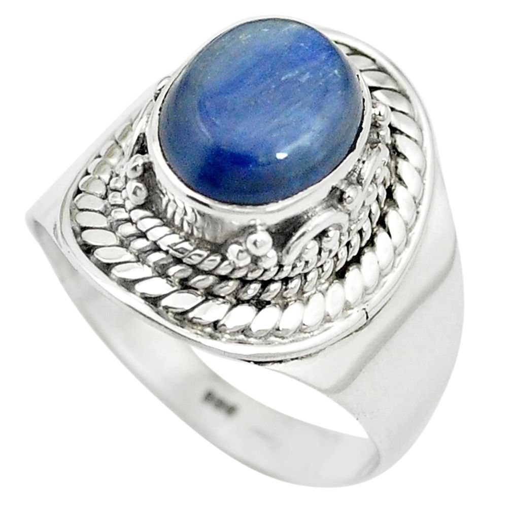 Natural blue kyanite 925 sterling silver ring jewelry size 7.5 m55975