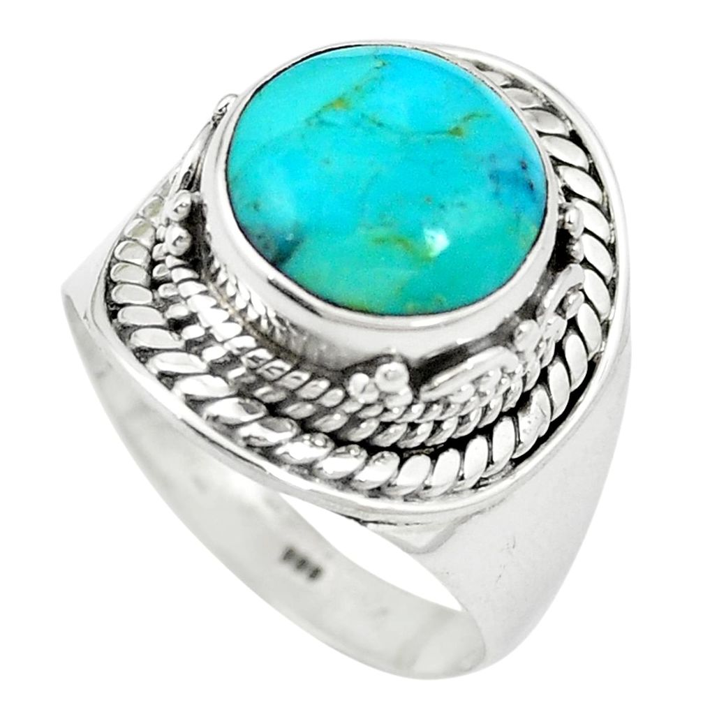925 sterling silver green arizona mohave turquoise ring size 8 m56025