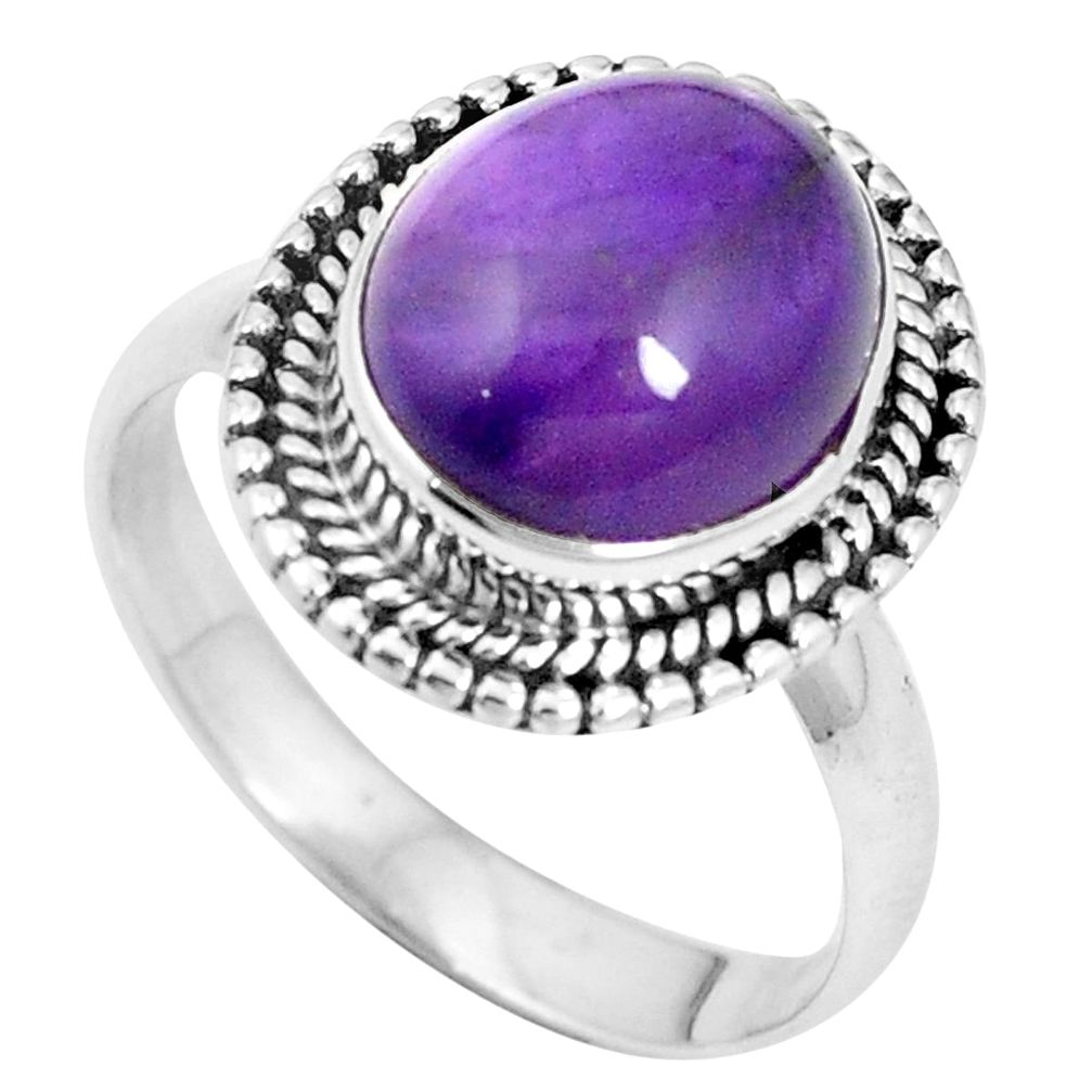 Natural purple amethyst 925 sterling silver ring jewelry size 8 m56268