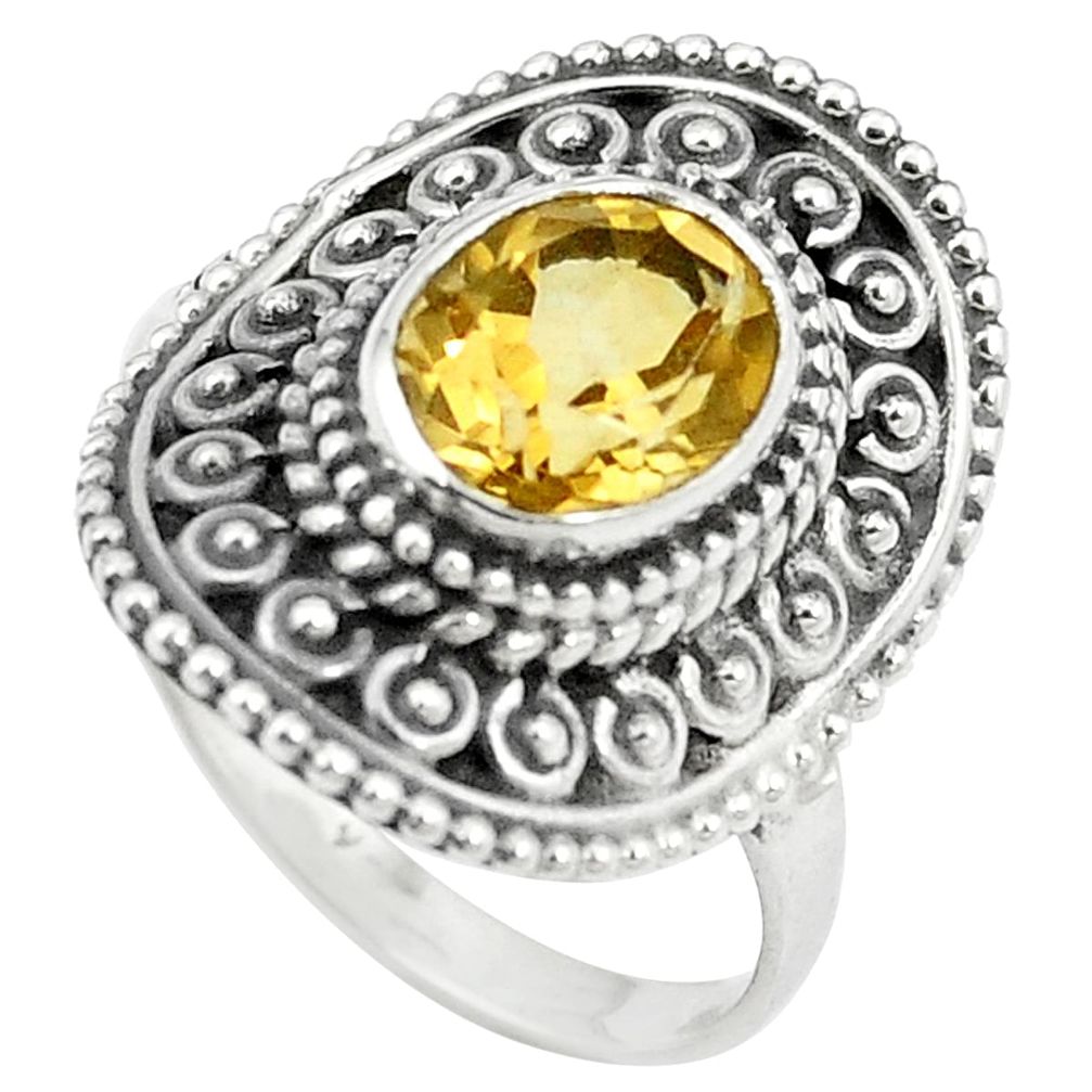 925 sterling silver natural yellow citrine ring jewelry size 6.5 m56393