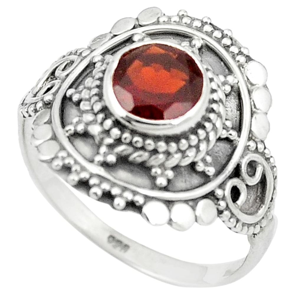 Natural red garnet 925 sterling silver ring jewelry size 9 m56532