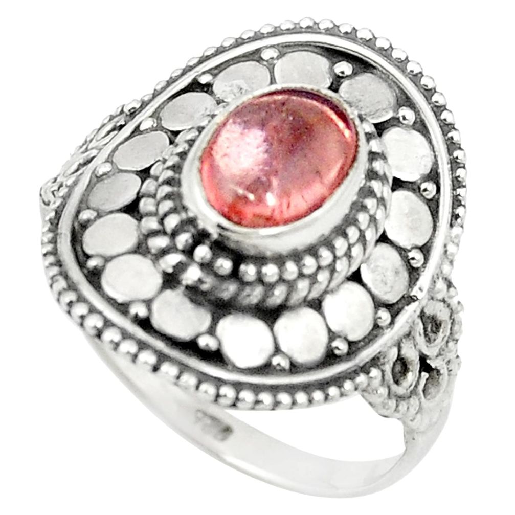 Natural pink tourmaline 925 sterling silver ring jewelry size 7 m56557