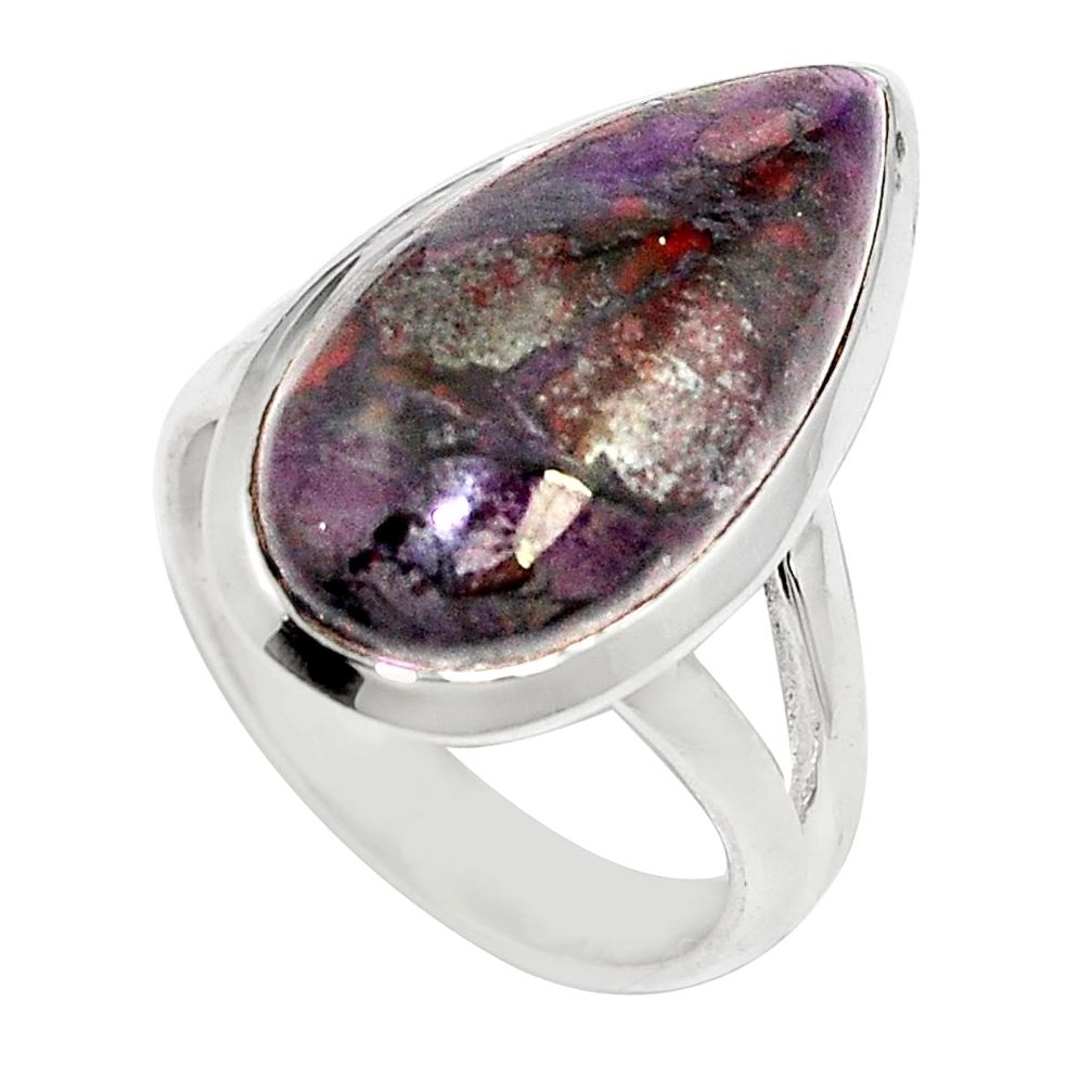 10.60cts natural purple sugilite 925 sterling silver ring jewelry size 6 m56686