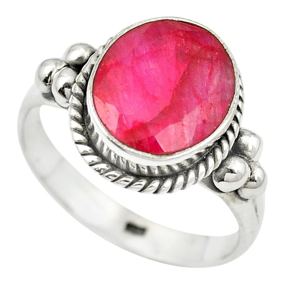 Natural red ruby 925 sterling silver ring jewelry size 8.5 m57161