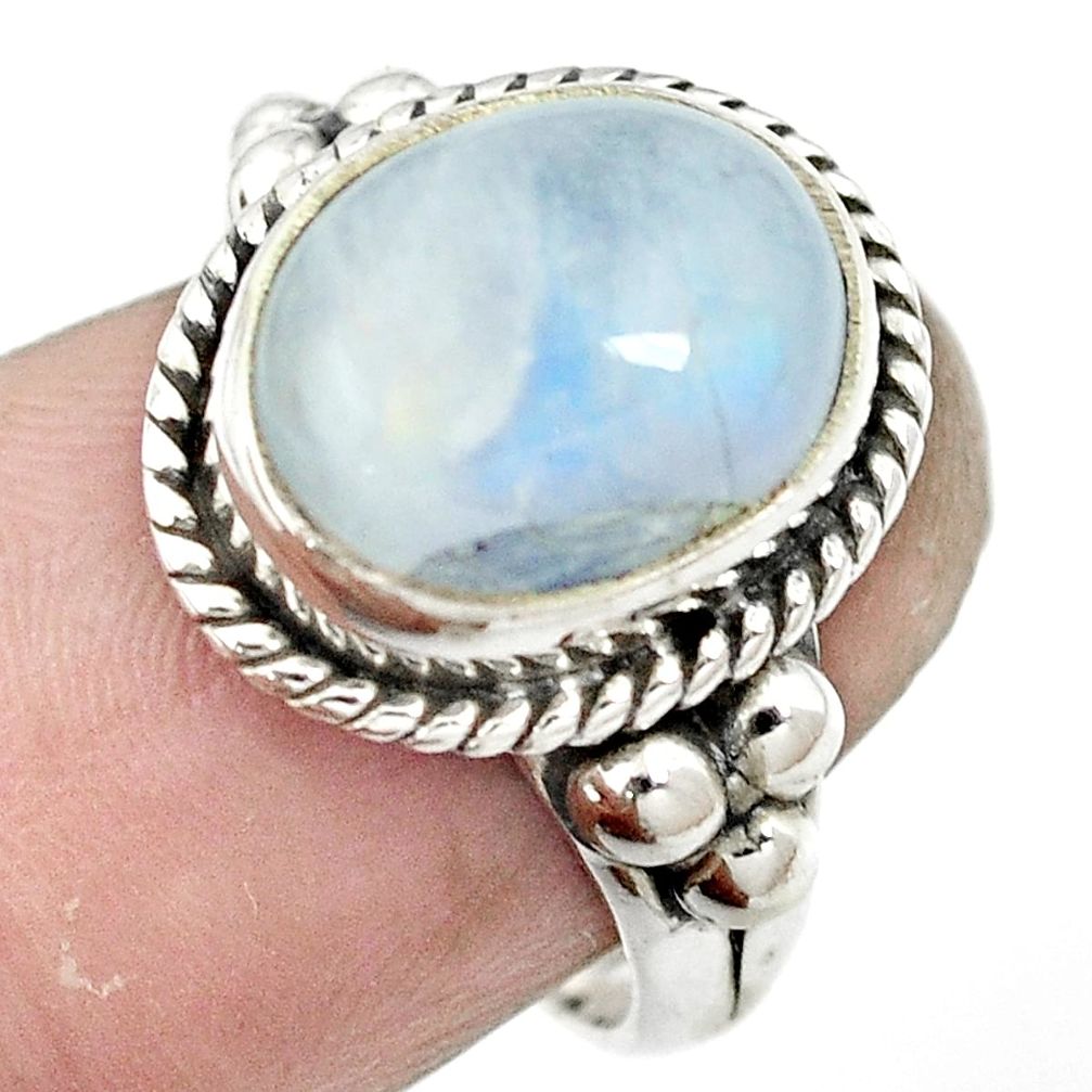 925 sterling silver natural rainbow moonstone ring jewelry size 7 m57179