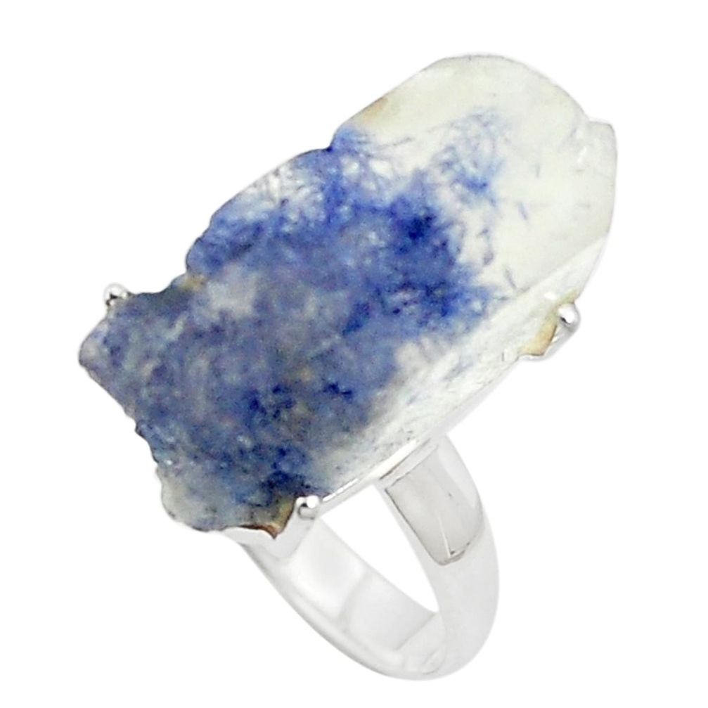 Natural blue dumortierite 925 sterling silver ring jewelry size 7 m58913