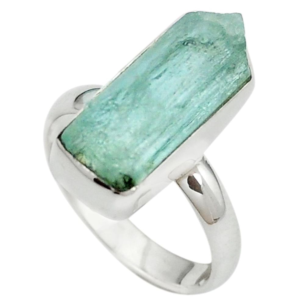 925 sterling silver natural aqua aquamarine rough ring jewelry size 6.5 m59177