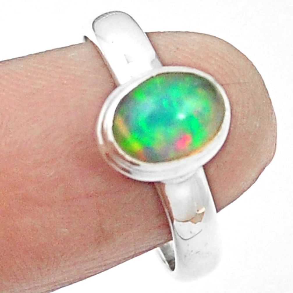 925 sterling silver natural multi color ethiopian opal ring size 7 m59424